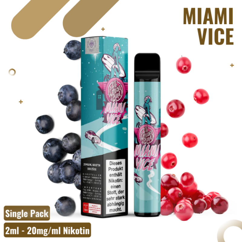 187 Vape - Miami Vice - Einweg E-Shisha - 600 Züg...