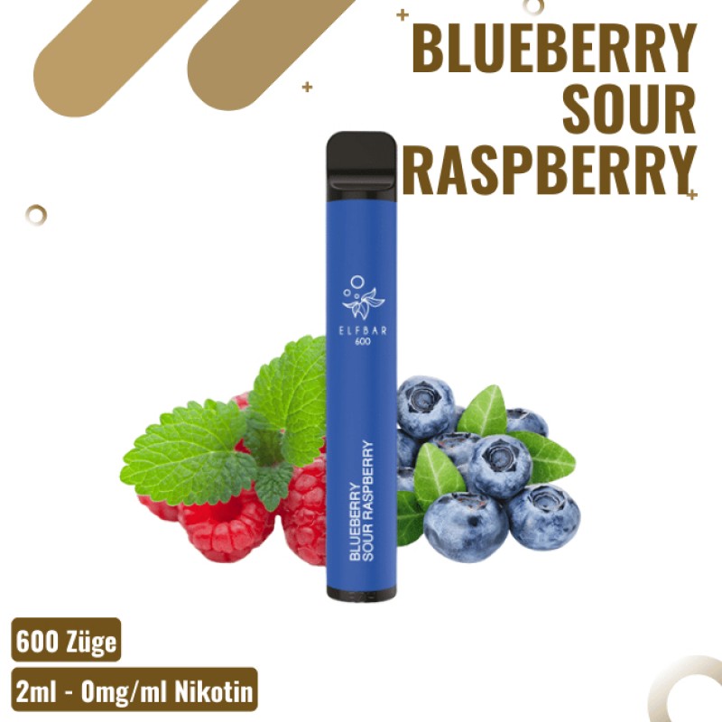 Elf Bar 600 - Blueberry Sour Raspberry - Nikotinfr...