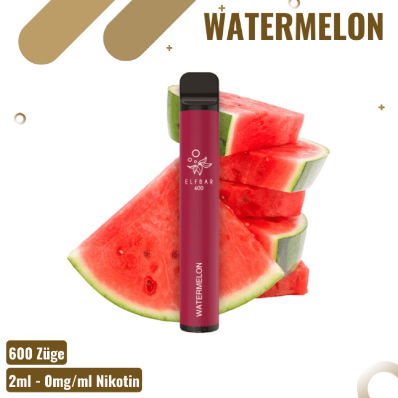Elf Bar 600 - Watermelon - Nikotinfreie Einweg Vap...