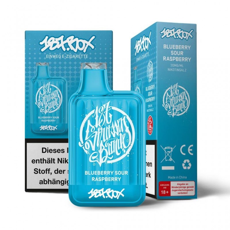 187 Box Vape - Blueberry Sour Raspberry - Einweg E...