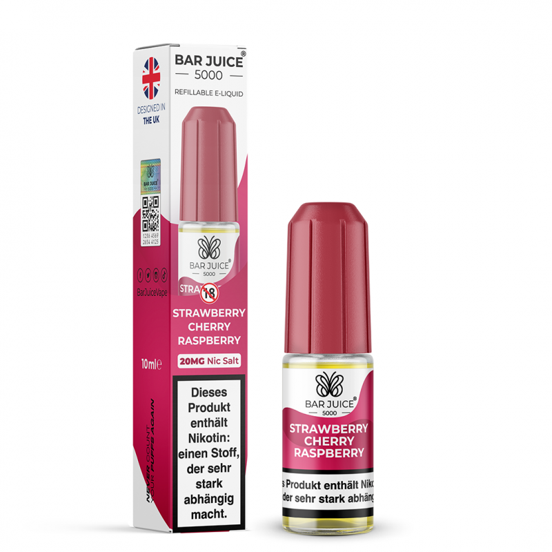 Bar Juice 5000 Nicsalt 10ml - Strawberry Cherry Ra...