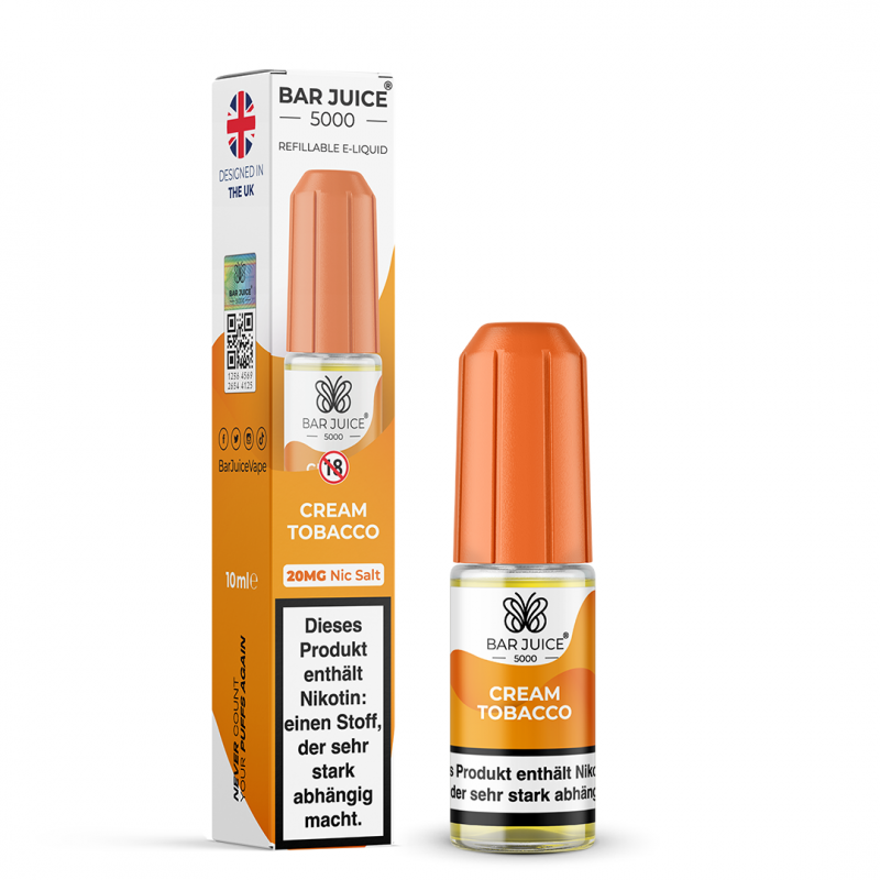 Bar Juice 5000 Nicsalt 10ml - Cream Tobacco - 20mg...