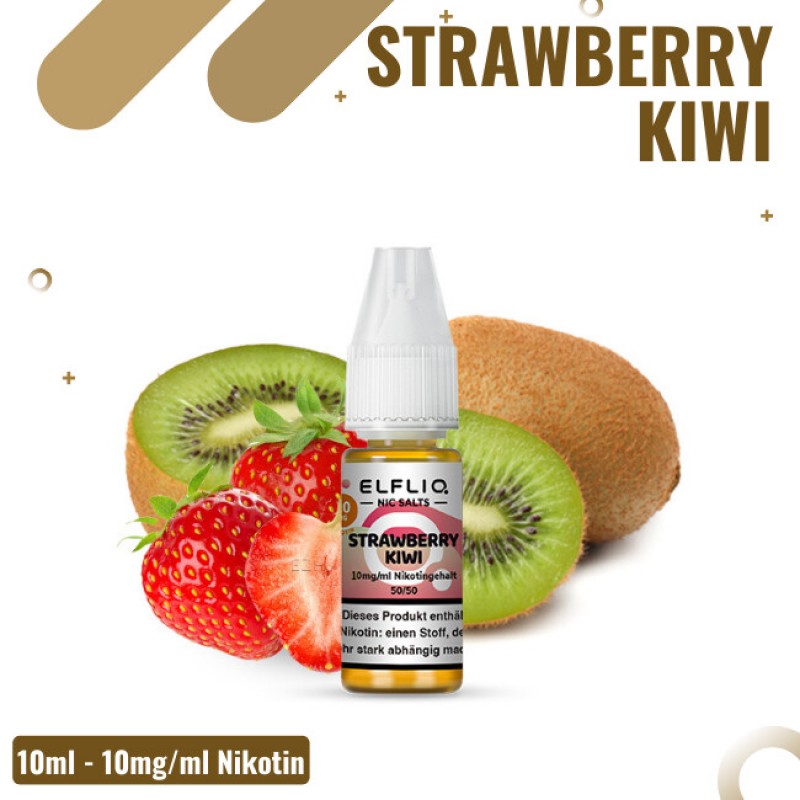 Elf Bar Elfliq 10ml - Strawberry Kiwi - 10mg Nikot...