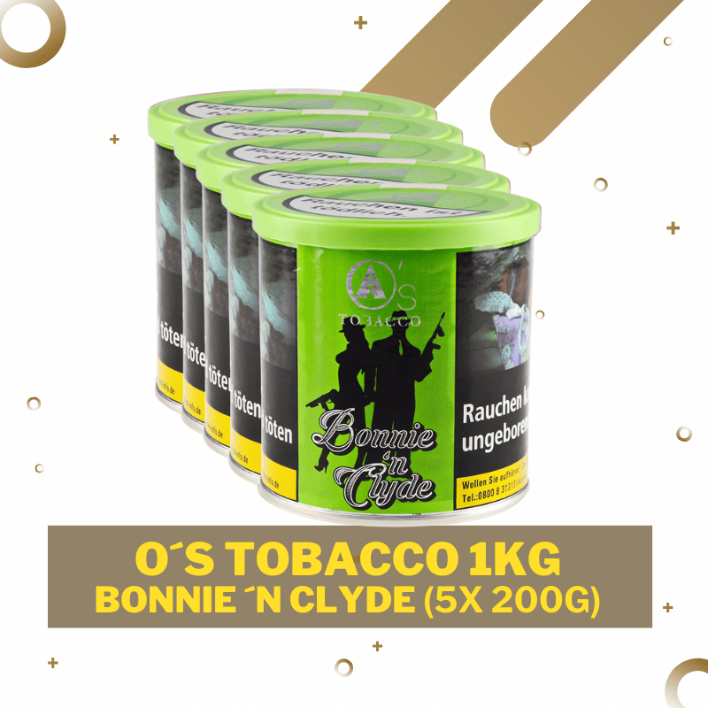 O's Tobacco 1kg - Bonnie'n Clyde - 5x 200g