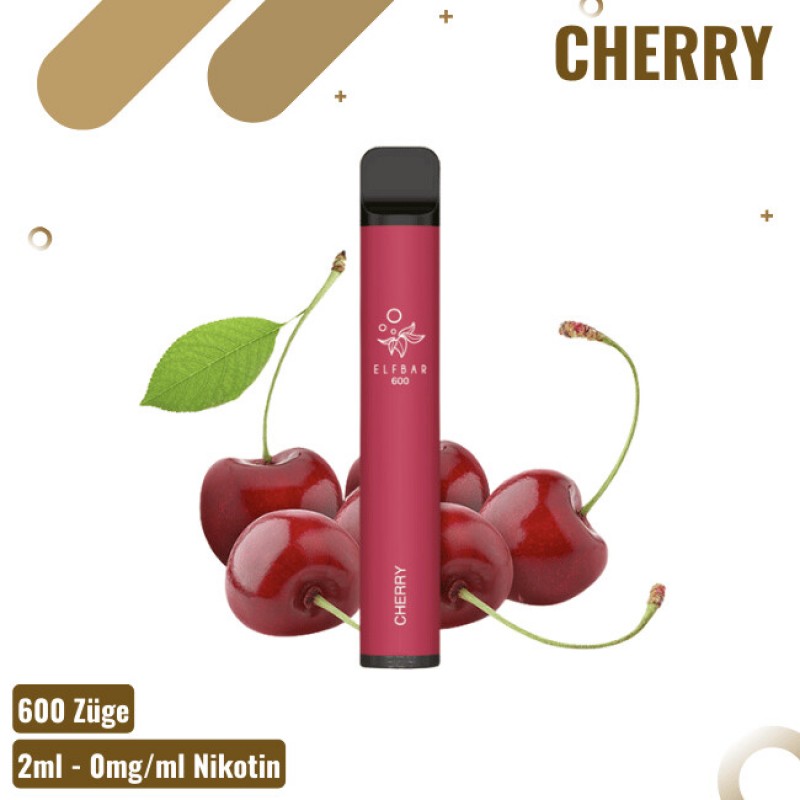 Elf Bar 600 - Cherry - Nikotinfreie Einweg Vape
