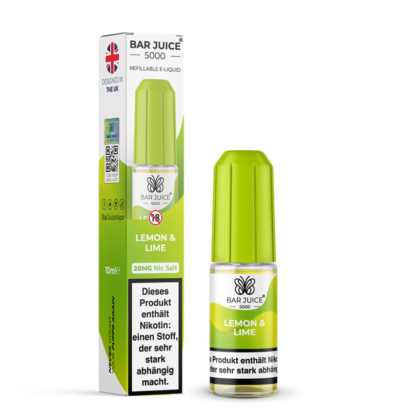 Bar Juice 5000 Nicsalt 10ml - Lemon and Lime - 20m...