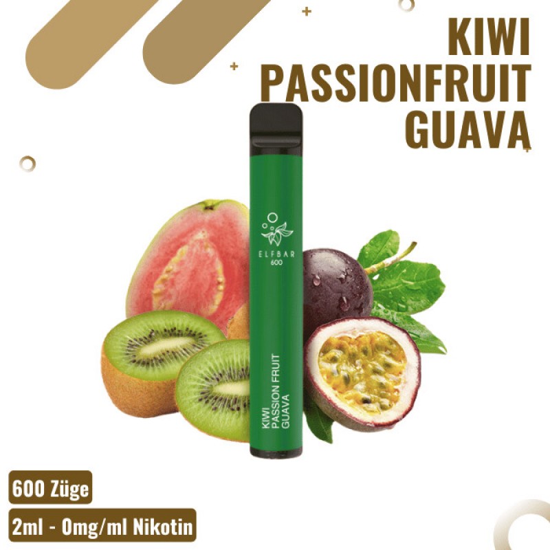 Elf Bar 600 - Kiwi Passionfruit Guava - Nikotinfre...
