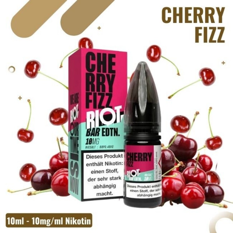 Riot Salt BAR EDTN 10ml - Cherry Fizz - 10mg Nikot...