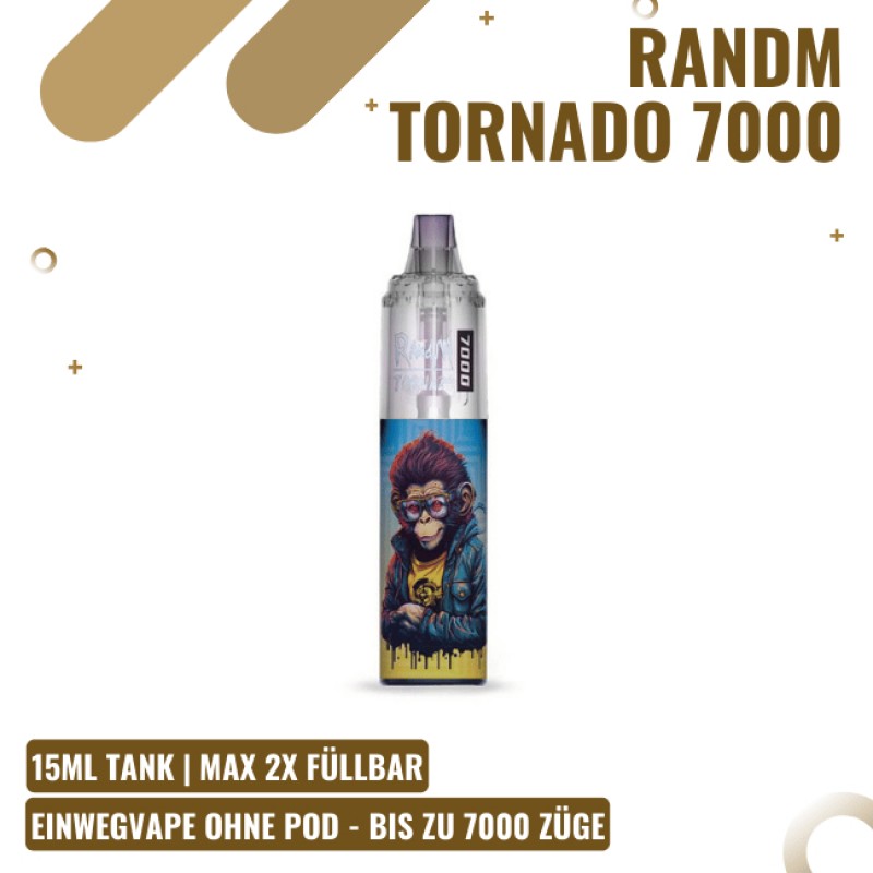 Randm Tornado Vape 7000 - Akku - NACHFÜLLBAR