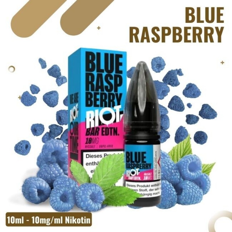 Riot Salt BAR EDTN 10ml - Blue Raspberry - 10mg Ni...
