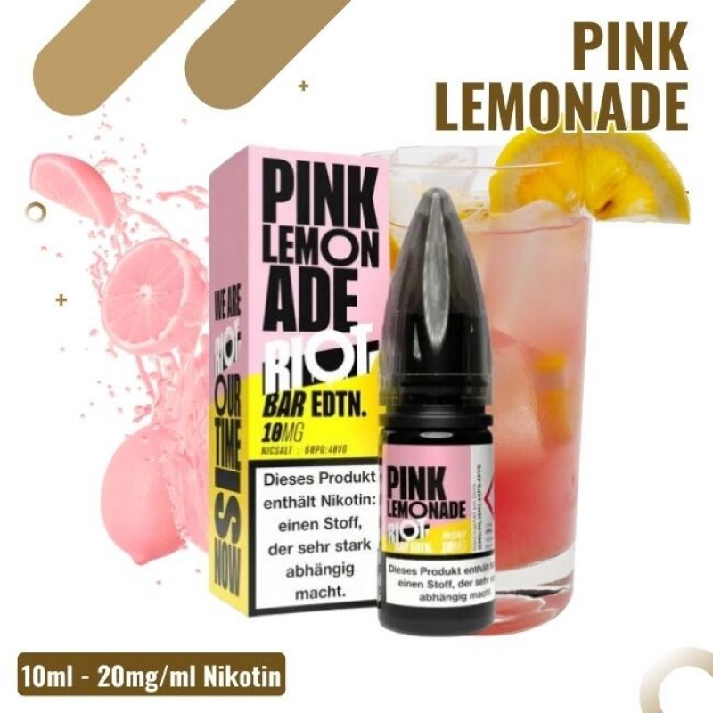 Riot Salt BAR EDTN 10ml - Pink Lemonade - 20mg Nik...