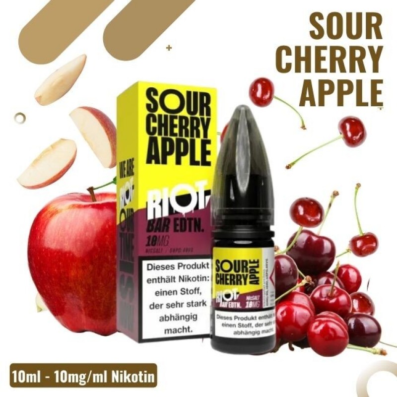 Riot Salt BAR EDTN 10ml - Sour Cherry Apple - 10mg...