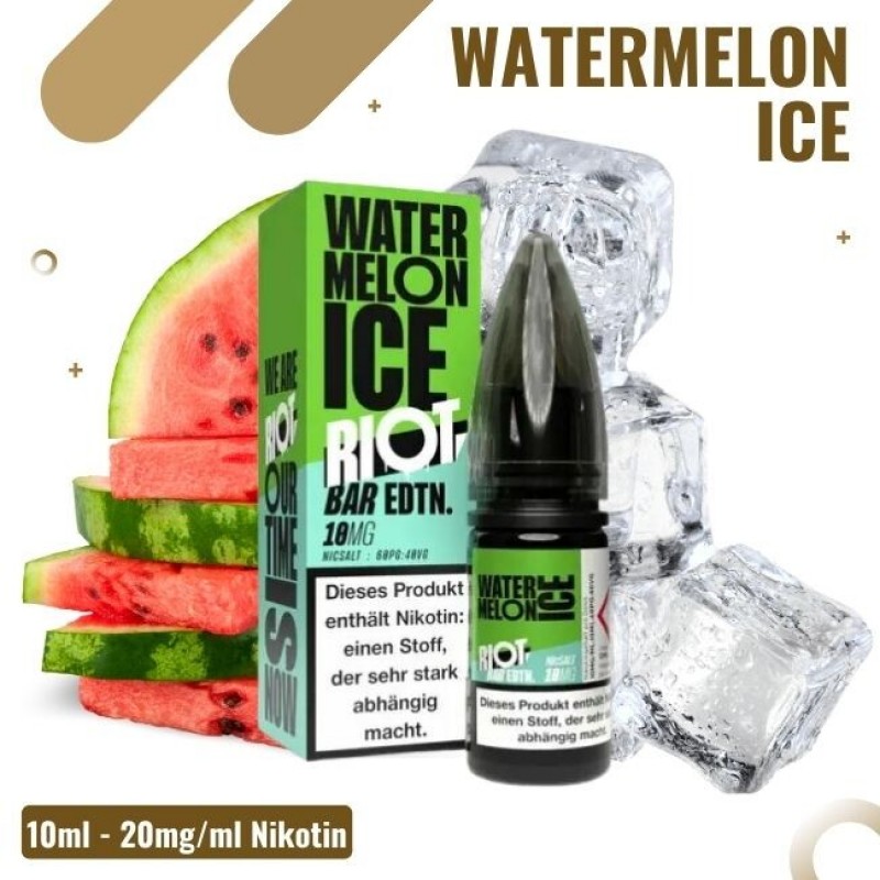 Riot Salt BAR EDTN 10ml - Watermelon Ice - 20mg Ni...