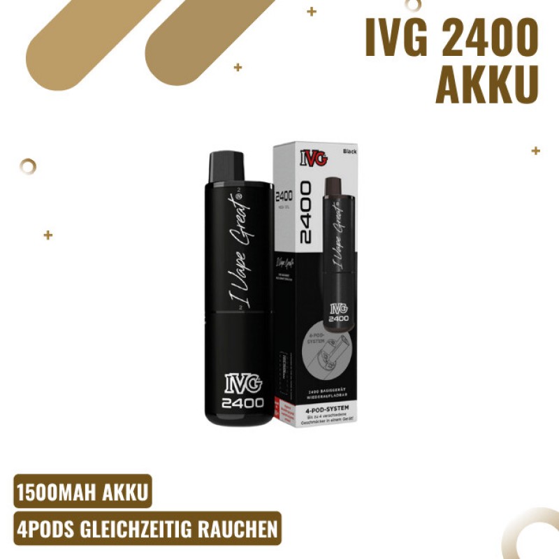 IVG 2400 Akku - Black - Mehrweg Vape