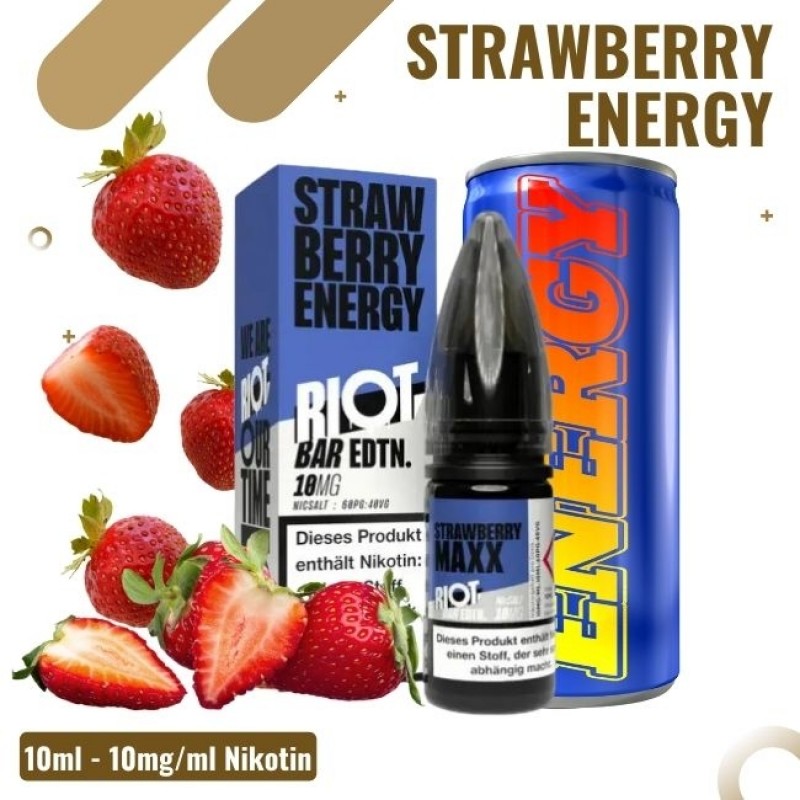Riot Salt BAR EDTN 10ml - Strawberry MAXX Energy -...