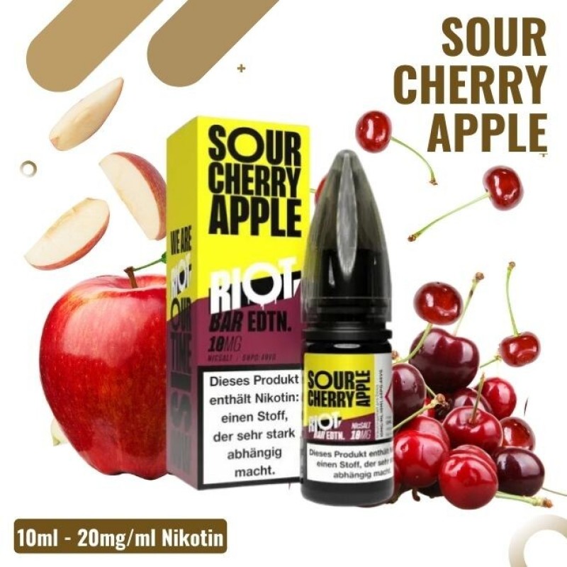 Riot Salt BAR EDTN 10ml - Sour Cherry Apple - 20mg...