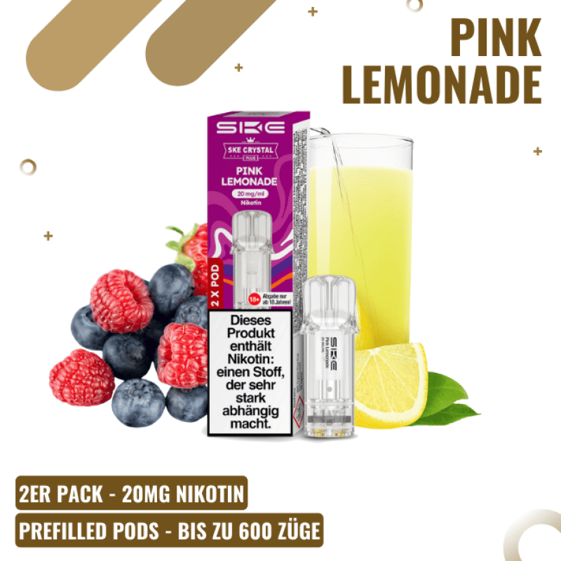 SKE Crystal Plus PODS - Pink Lemonade - 2er Pack -...