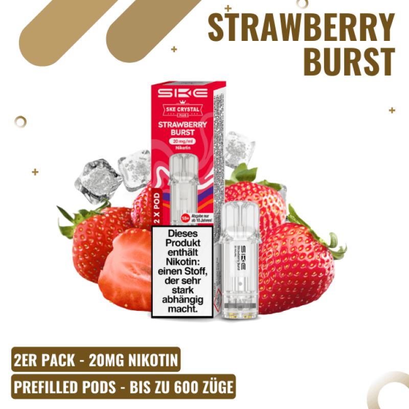 SKE Crystal Plus PODS - Strawberry Burst - 2er Pac...