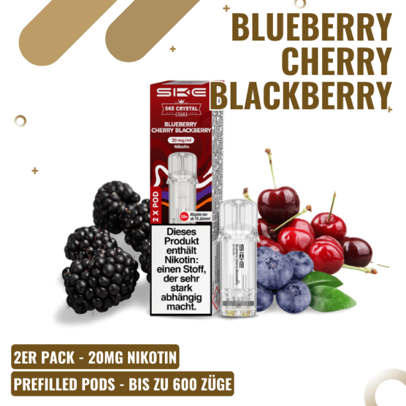 SKE Crystal Plus PODS - Blueberry Cherry Blackberr...