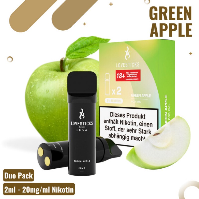 Lovestick Luva Pods - Green Apple - 2er Pack - 20m...