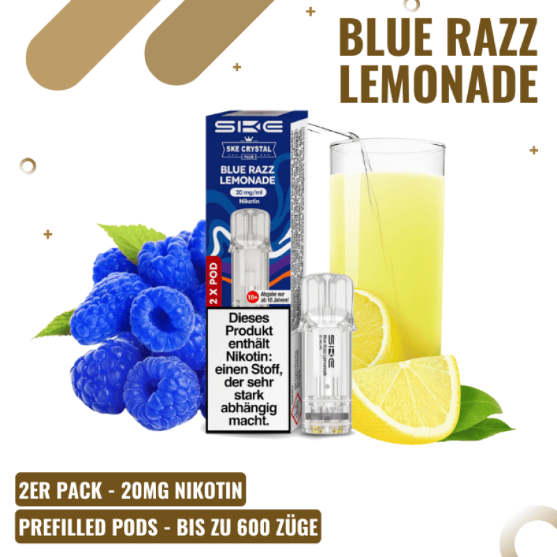 SKE Crystal Plus PODS - Blue Razz Lemonade - 2er P...