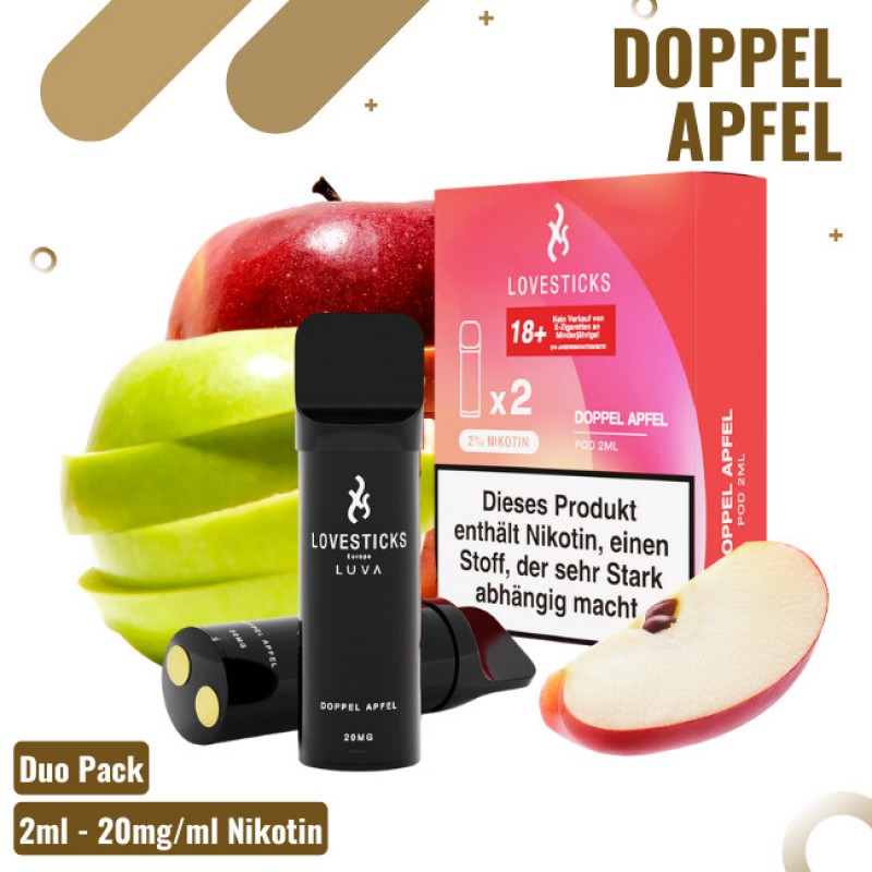 Lovestick Luva Pod - Doppelapfel - 2 Pods - 20mg/m...