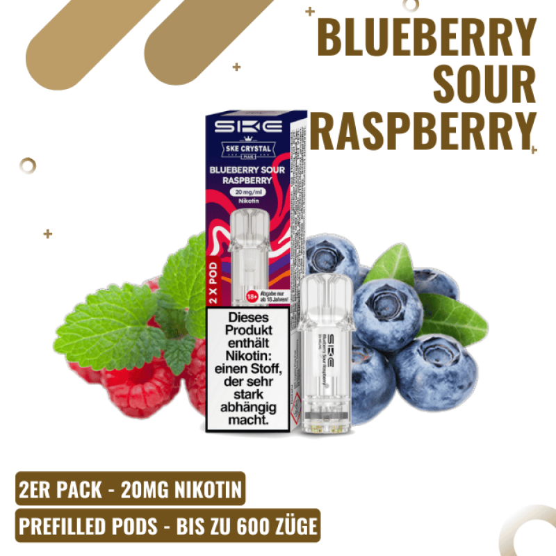 SKE Crystal Plus PODS - Blueberry Sour Raspberry -...