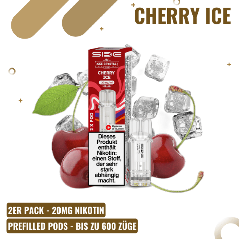 SKE Crystal Plus PODS - Cherry Ice - 2er Pack - 20...